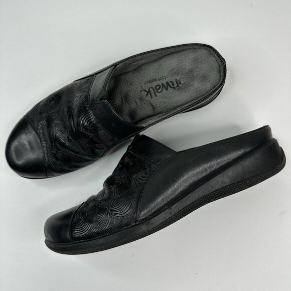 Softwalk Women's Black San Marcos Woven Circle Print Clog Mules US 8 - Picture 1 of 15